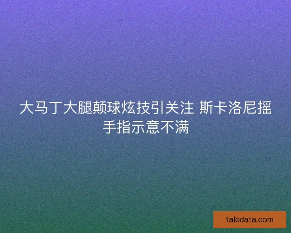 大马丁大腿颠球炫技引关注 斯卡洛尼摇手指示意不满