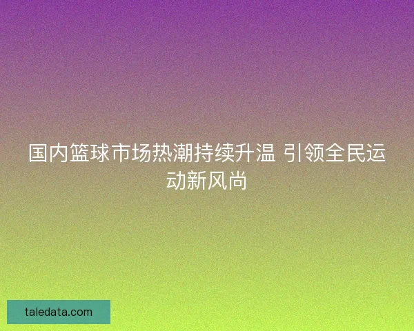 国内篮球市场热潮持续升温 引领全民运动新风尚